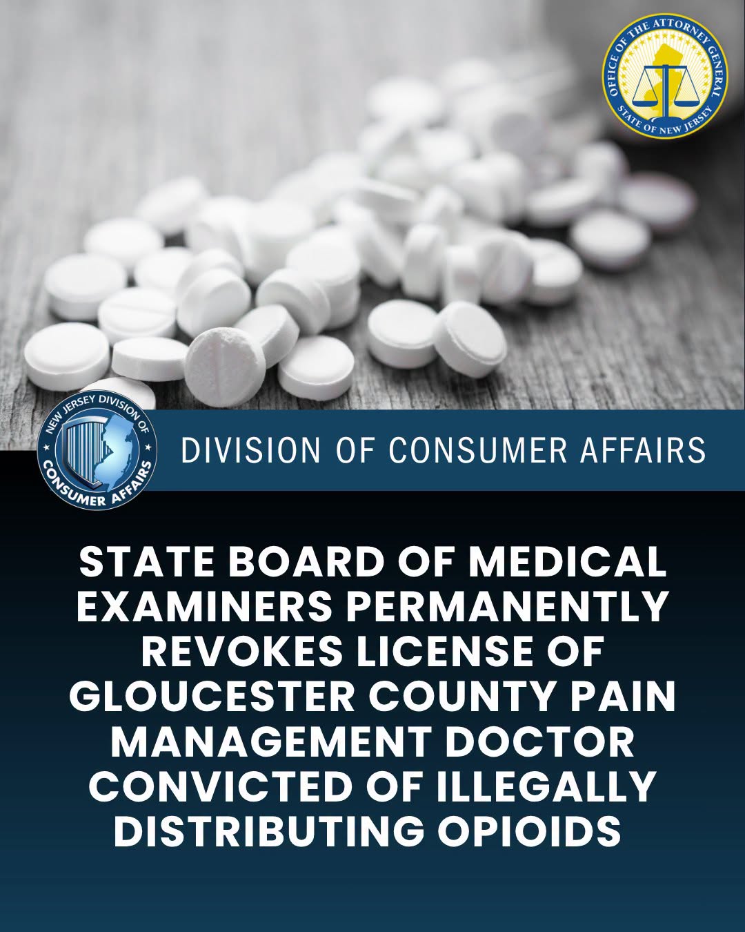 π¨ NEW JERSEY PAIN MANAGEMENT DOCTOR HAS MEDICAL LICENSE PERMANENTLY REVOKED AFTER OPIOID DISTRIBUTION CONVICTION